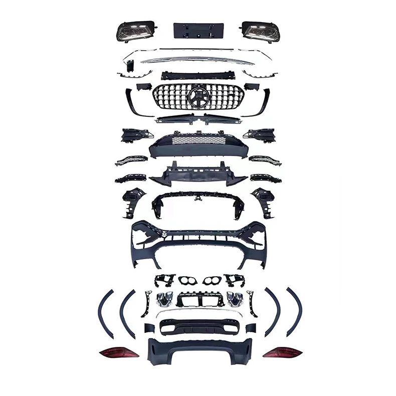 car bumper body kit, car bumper front lip, rear diffuser, side skirts with grille accessories, for tuning 2