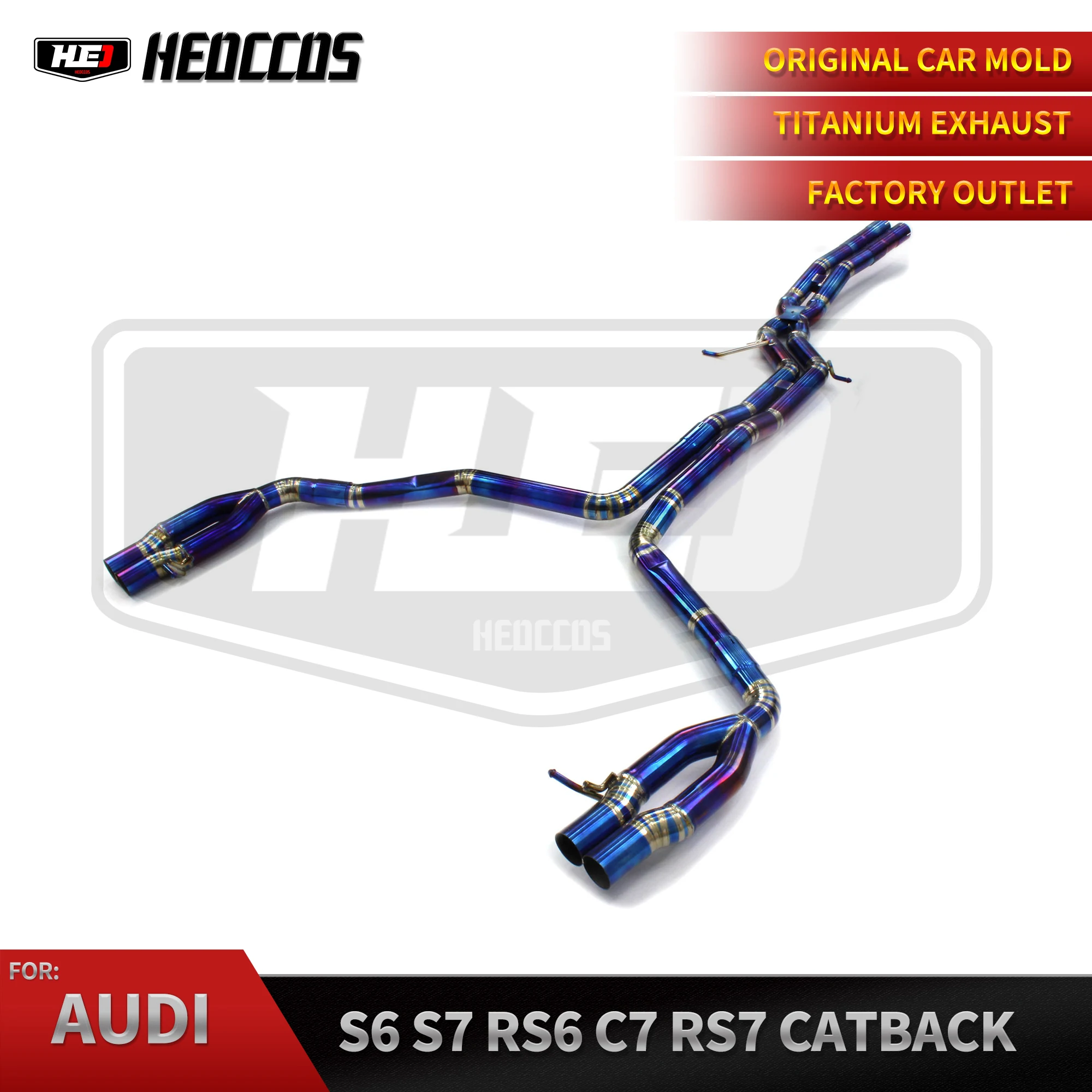 

HEO Titanium Straight Pipe Exhaust For Audi Rs6 Rs7 S6 S7 C7 Car Tuning Muffler Catback Exhaust System