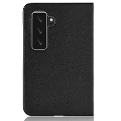 Luxury Fold Carbon Fiber Slim PU Leather and PC Back Cover For Microsoft Surface Duo 2 shockproof Case For Microsoft Surface Duo