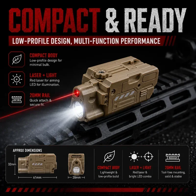 Black Dual Mode SBAL PL Tactical Aiming Lamp Red Dot Flash Combo Hobby Collection Accessories