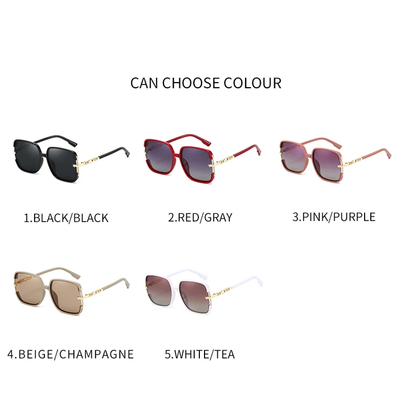 الاستقطاب خمر مربع النظارات الشمسية النساء الرجال الكلاسيكية أزياء العلامة التجارية نظارات شمسية الترفيه اليومي الذكور الإناث نظارات واقية