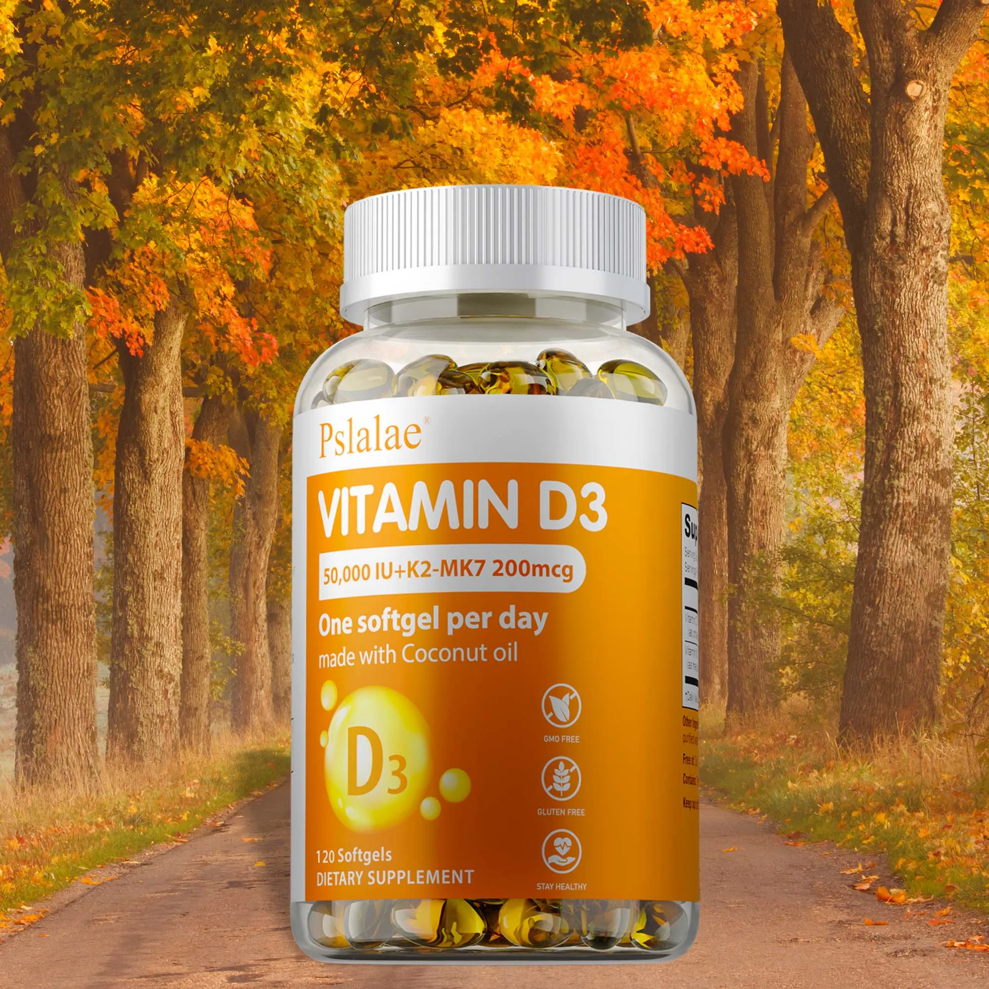 

Vitamin D3+K2 Supplement - Bone Density, Improve Joint Flexibility, Absorbed Calcium, Support Joint, Heart and Brain Health