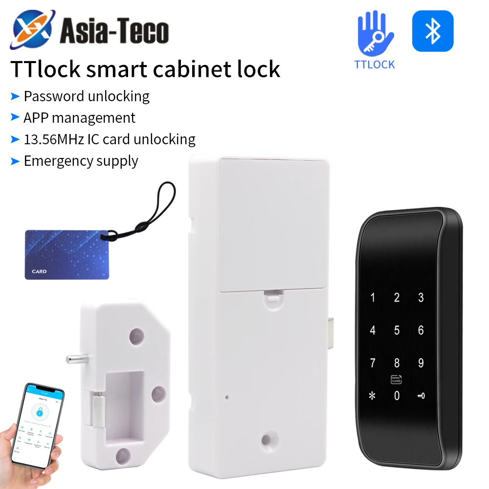 

Fingerprint Smart Drawer Lock Electronic RFID 13.56MHz IC Cabinet Lock TTLock App Unlock Intelligent Keyless Sensor Install Easy