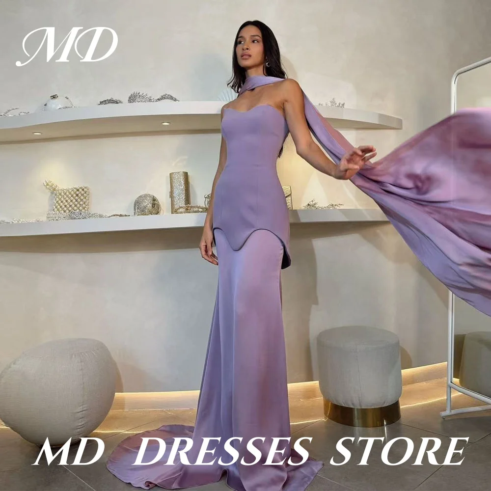 

MD Elegant Purple Evening Gown Dress Sleeveless Mopping Length Strapless Special occasion Dress Vestidos de fiesta customised