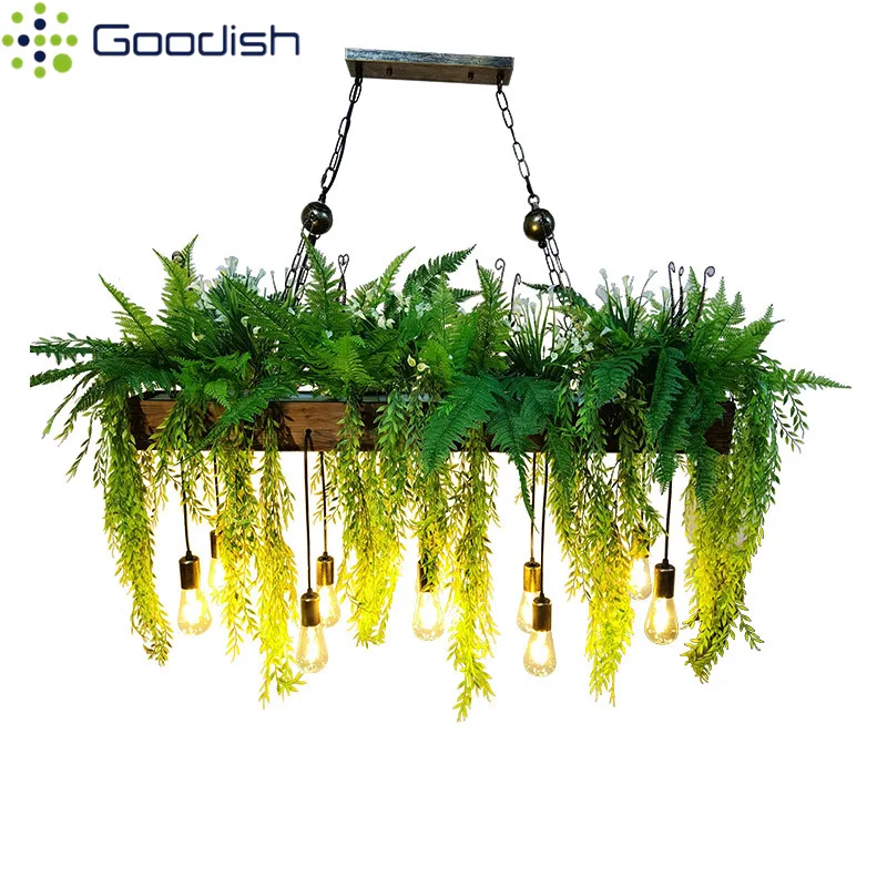 Piante verdi Lampade a sospensione a LED Lampada creativa moderna per ristorante Bancone bar Cucina Soggiorno Sala da pranzo Decorazione domestica Lampadario
