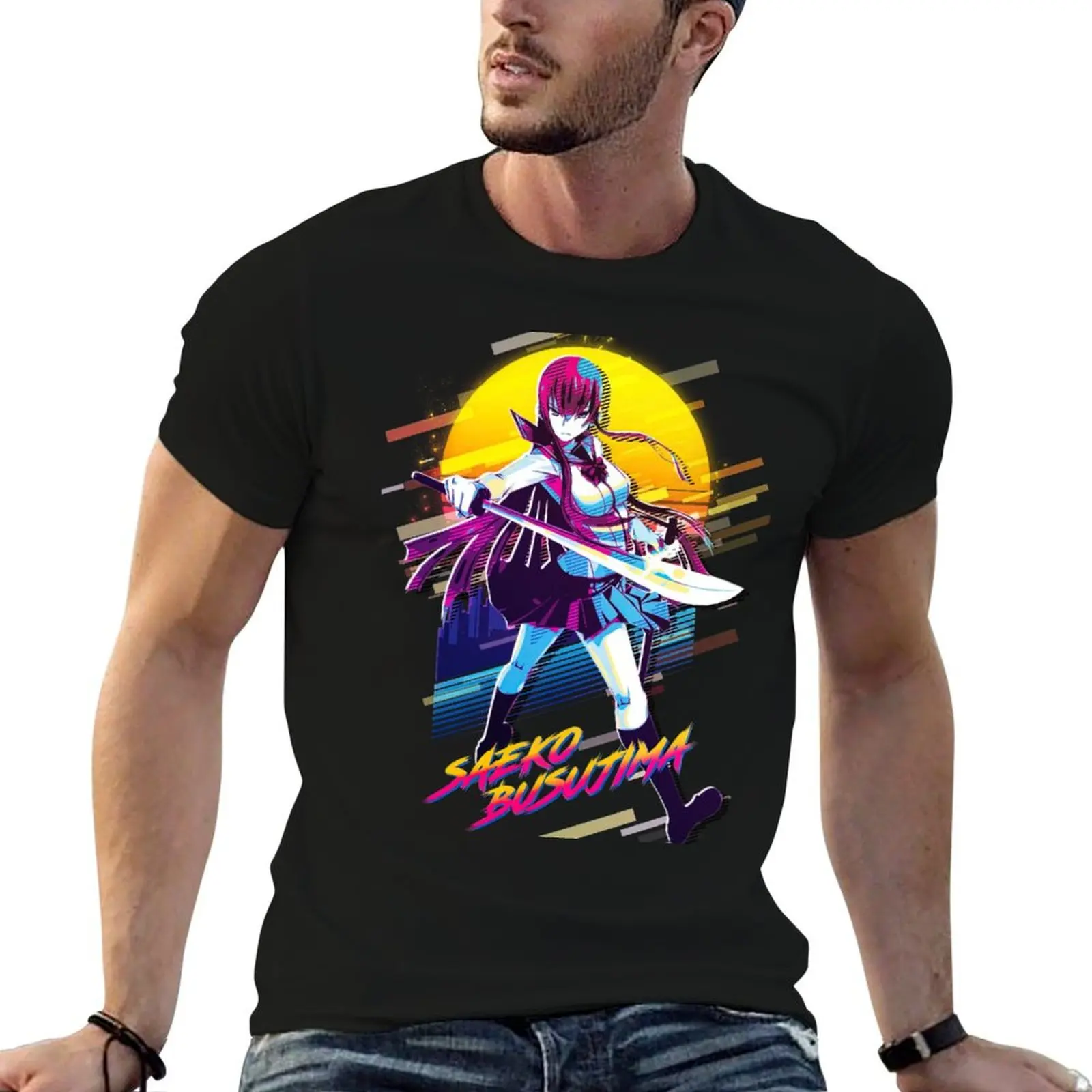 

Highschool Of The Dead Saeko Busujima T-Shirt funny t shirts cotton funny t shirts dark humor T-Shirt