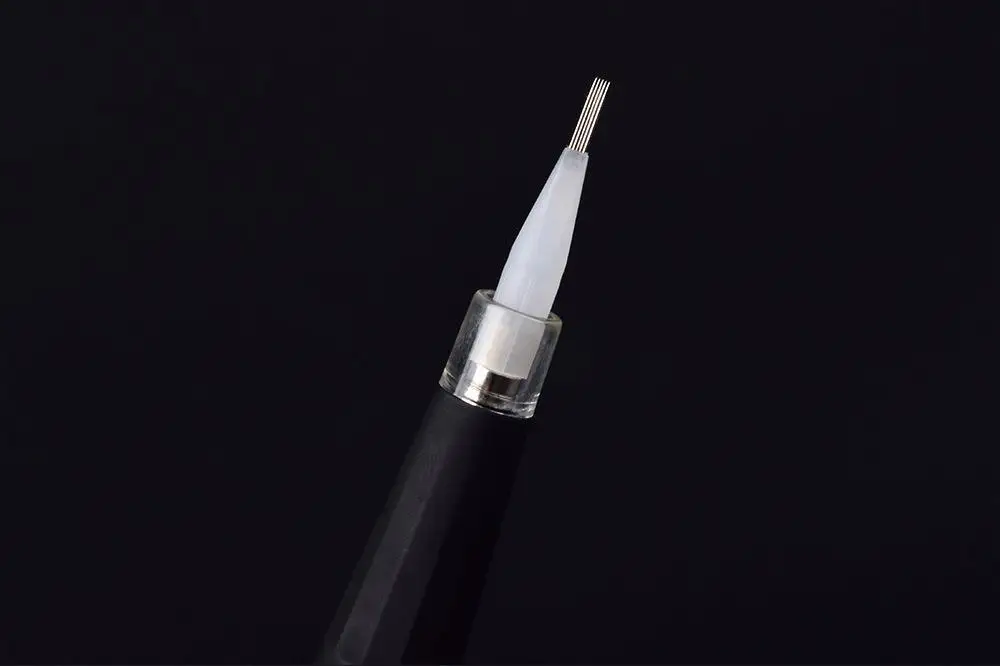 100 stücke Microb lading Tattoo Nadeln Kappen Permanent Make-up Tattoo Nadeln sterilisiert für PMU Maschine Augenbrauen Lippen Werkzeuge – Detail 12