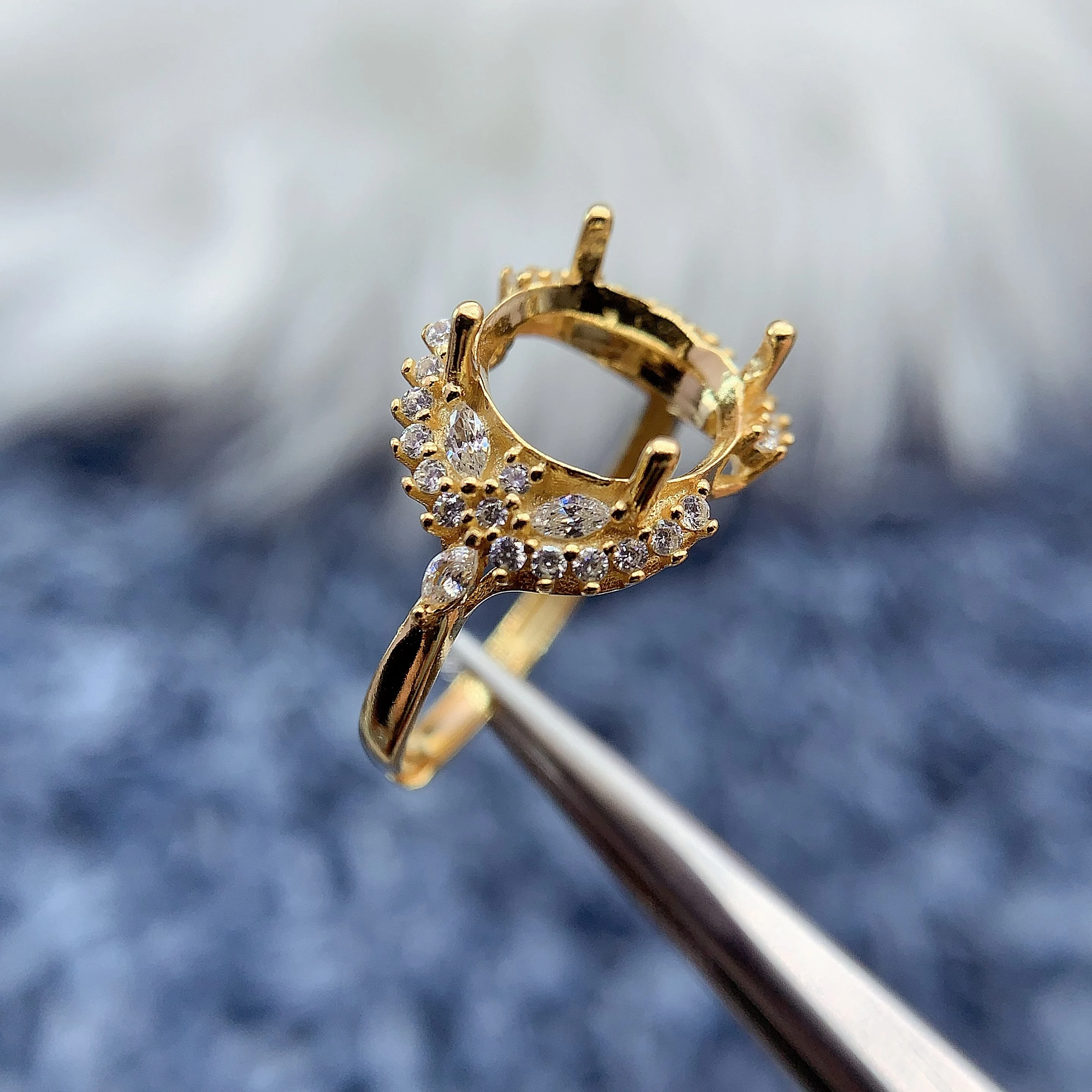 MeiBaPJ Inlay Round 8*8mm S925 Pure Silver DIY Rings Setting Womens Gift creativity Fine Charm Luxury Original Jewelry Wholesale