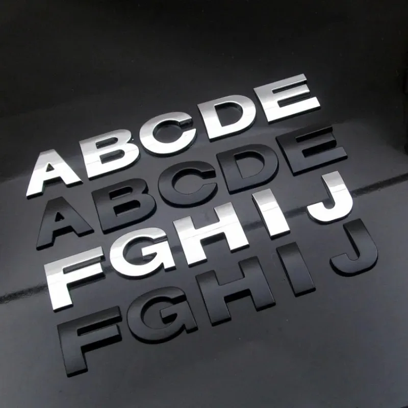 3d Metall Auto DIY Buchstaben Zahlen Alphabet Emblem Aufkleber digitales Abzeichen Auto Fender Typenschild hinten hinten Kofferraum Styling Zubehör