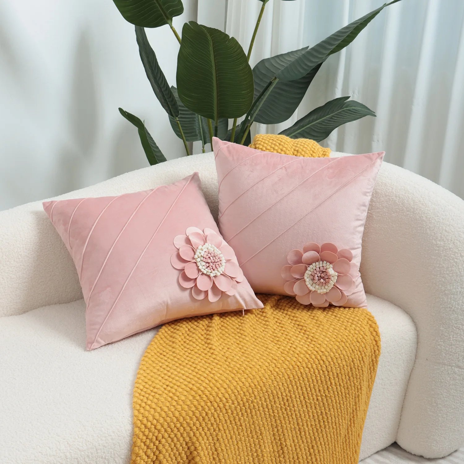 Sunflower Cushion 3D Flower Premium Sense Light Luxury Soft Living Room Sofa Pillow Home Decoration