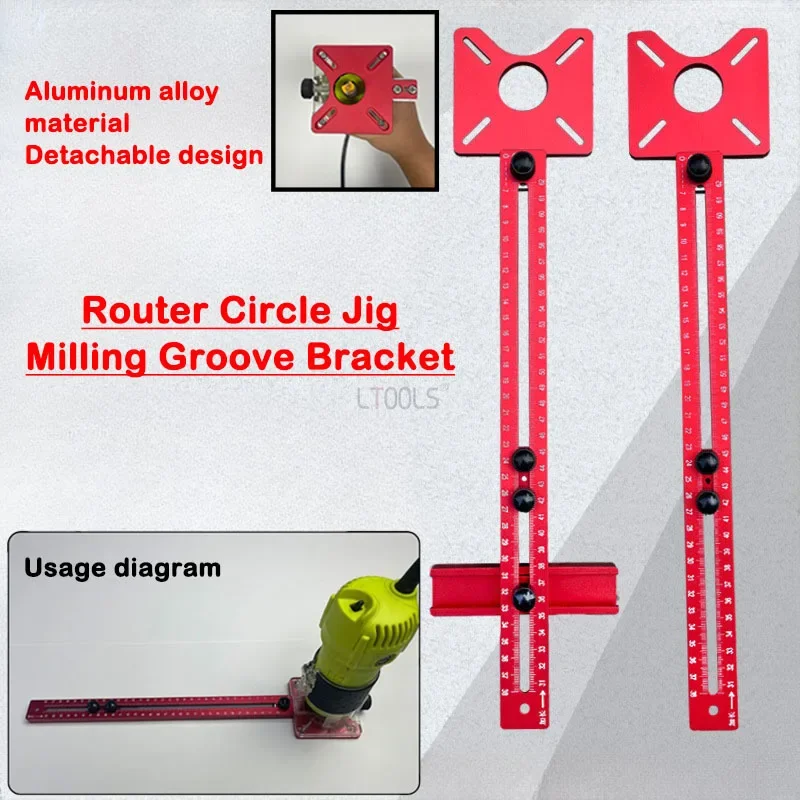 Woodworking Router Circle Jig for Trimming Machine Milling Groove Bracket with Base Carpentry Circle Cutting Guide Board Tools