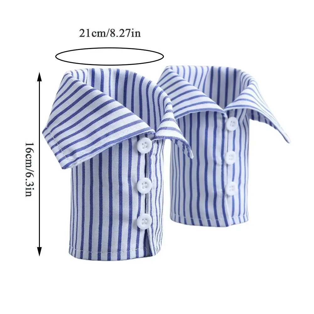 Tirantes falsos desmontables con rayas azules y blancas, botones, manga suave y acogedora para el brazo, exhibición de Arte de uñas para adolescentes y mujeres, mangas decorativas para la muñeca