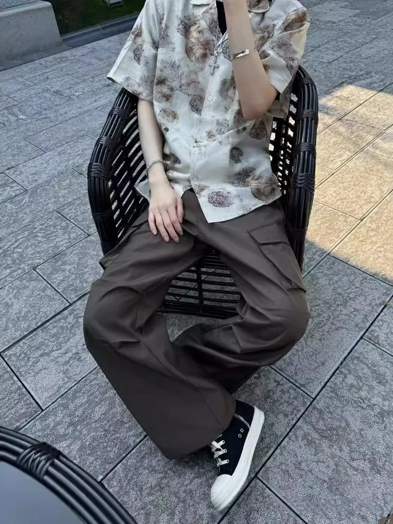 花柄プリントボタンダウンシャツ レディース襟付きルーズフィットシャツ ポリエステルカジュアルシャツ 花柄タイネクタイ レディース...