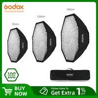 Godox 95cm 120cm 140cm Studio Octagon Honeycomb Grid Softbox Reflector softbox with Bowens Mount for Studio Strobe Flash Light