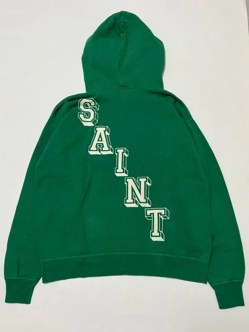 24ss Green Saint Michael ANGEL Hoodies Men Women 1:1 Best Quality Oversized Washed Hooded Pullovers