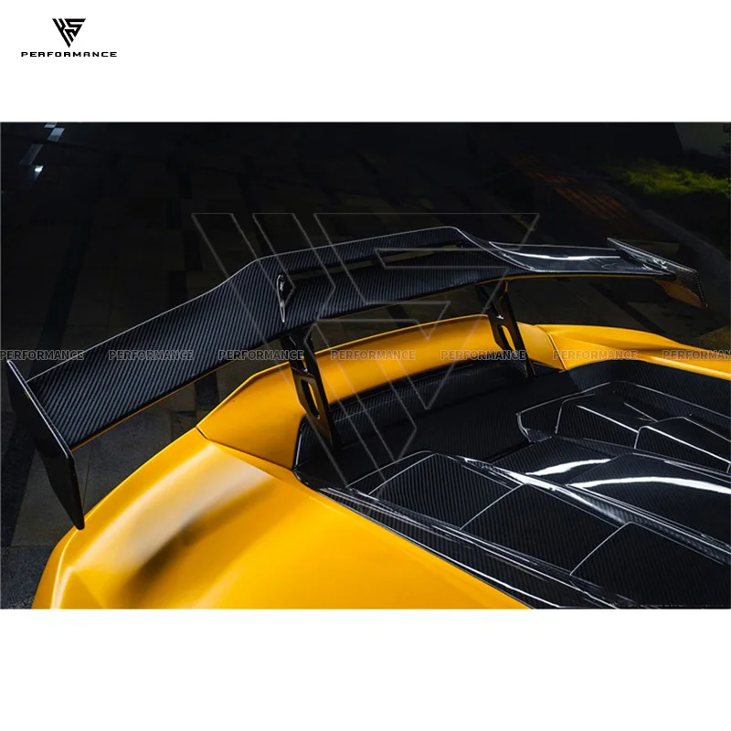 

OD Style Dry Carbon Fiber Car Exterior Parts Rear Spoiler With Rear Base Lid For Lambo Huracan EVO Carbon Tail Wing