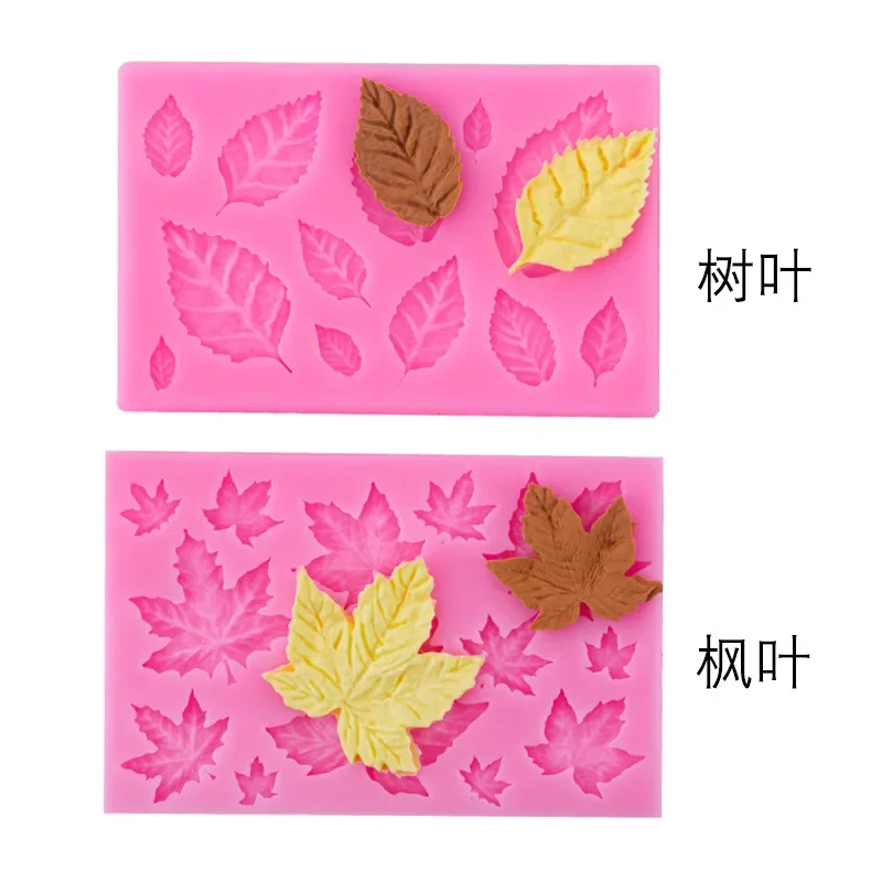 1PC 3D Sugarcraft Resin Clay Homemade BakewareTree Maple Leaf Mold Silicone Fondant Cake Decorating Tools Chocolate Baking Mould