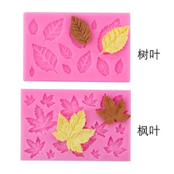 1PC 3D Sugarcraft Resin Clay Homemade BakewareTree Maple Leaf Mold Silicone Fondant Cake Decorating Tools Chocolate Baking Mould