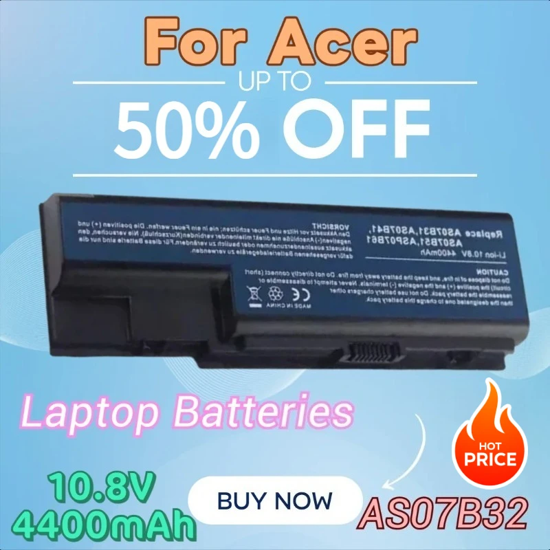 

For Acer Aspire 5710G 5715 5715Z 5720 5530 5530G AS07B32 AS07B52 5730 AS07B51 AS07B71 Laptop Battery 10.8V 4400mAh