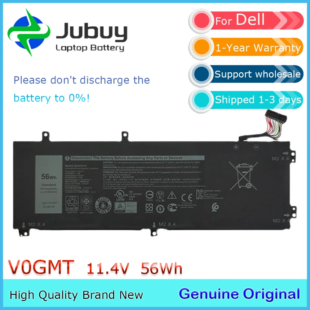 V0GMT 11.4V 56Wh Original Laptop Battery for Dell VOSTRO 15 7500 DELL G7 17 7700 0NYD3W TJDRR