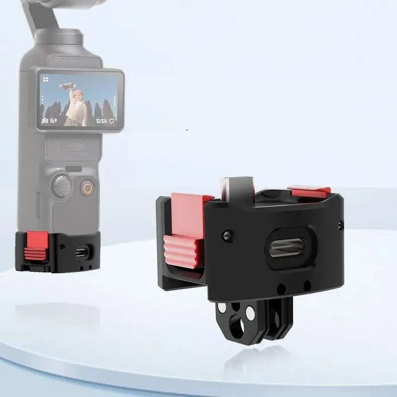 Adaptor kamera, untuk DJI OSMO Pocket 3 magnetik dasar kamera ekspansi magnetik braket dudukan Port kamera braket adaptor kamera