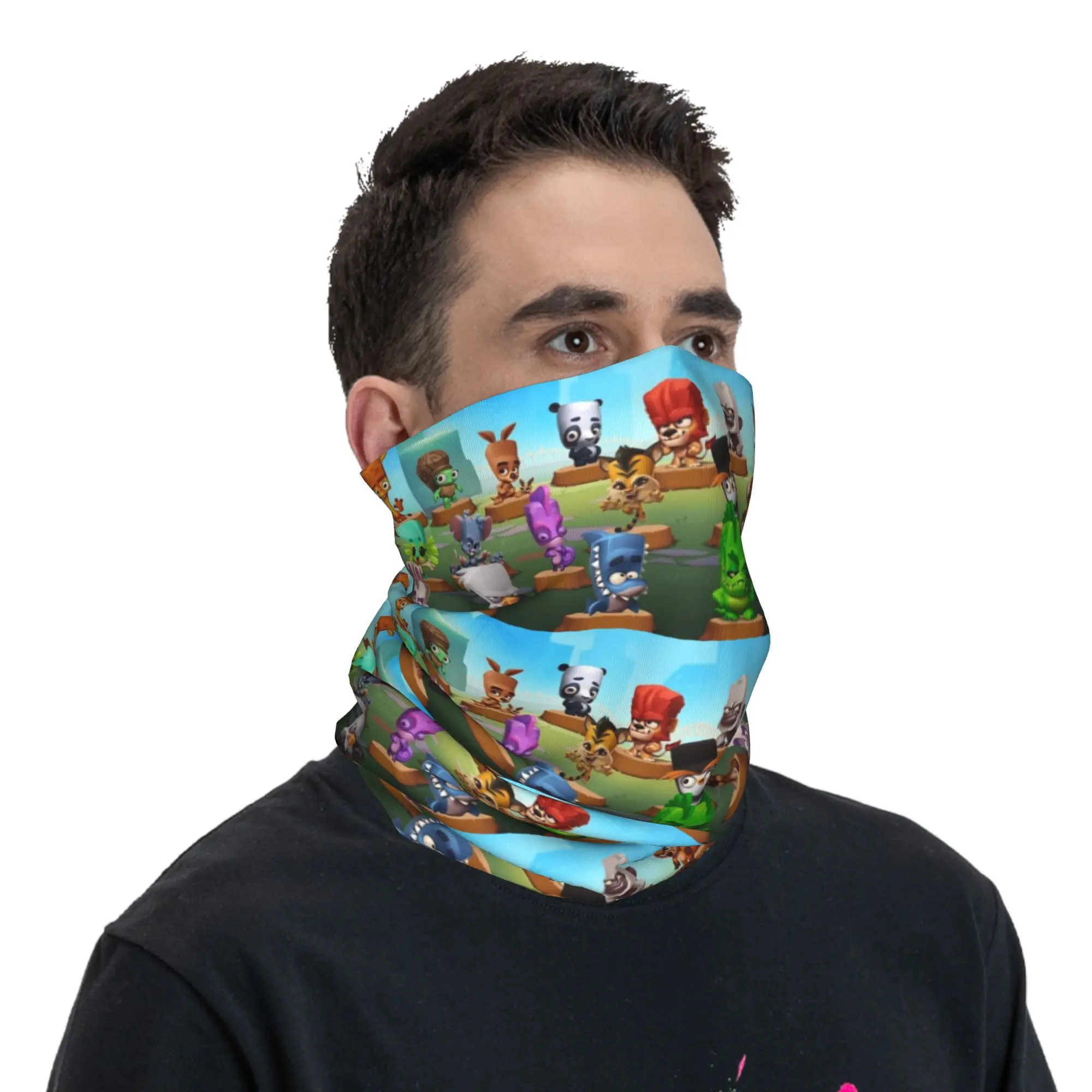 Zooba 배틀 아레나 Bandana Neck Gaiter 프린트 마스크 스카프 따뜻한 모자 사이클링 남성 여성 성인 올 시즌