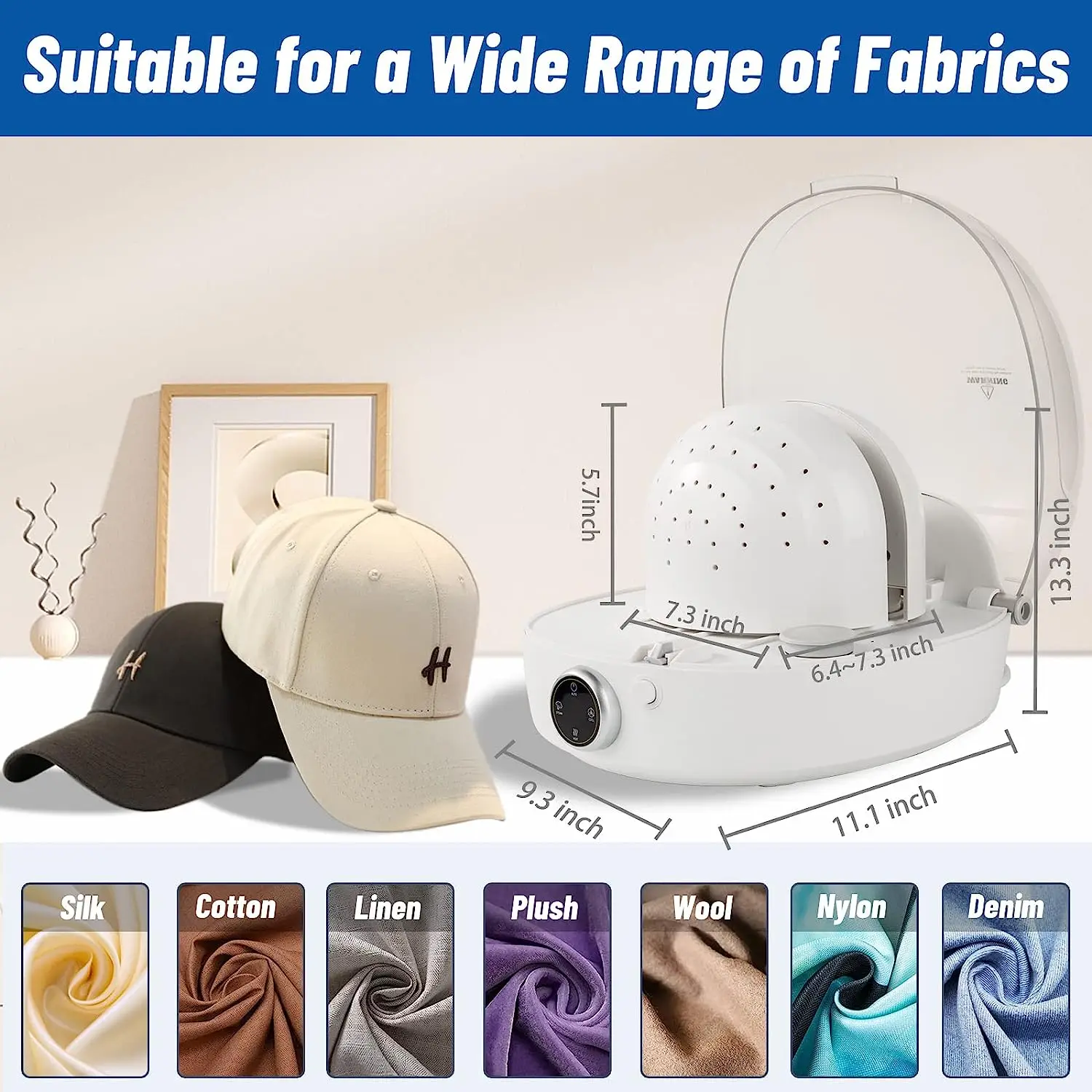 Hat Care Machine for Iron and Dry,Restore Misshapen Hat/Cap Natural Shape with Steam and Hot&Cold Wind,Keep Your Hat/Cap Clean a