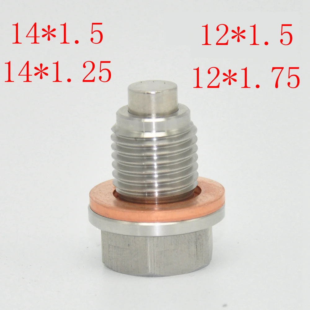 

Магнитная пробка для слива масла двигателя из нержавеющей стали, гайка, болт, гайка поддона для слива масла M12/14/16/18/20/24 1,5 1,25 1,75