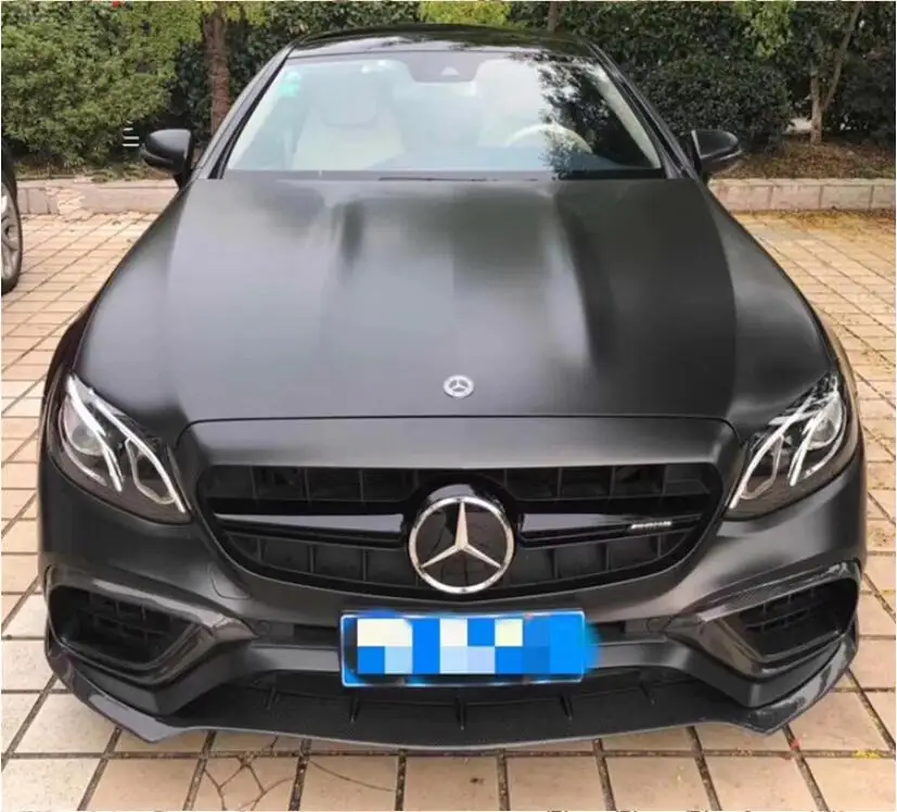 Real Carbon Fiber Car Front Bumper Lip Splitter Diffuser Lip Spoiler Lamp Cover For Benz W213  E63 E63S AMG 2016 2017 2018 2019