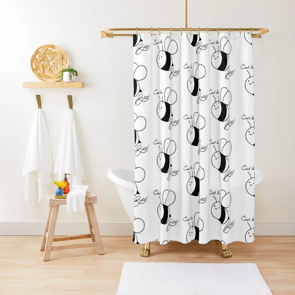

C'est la bee! Shower Curtain Waterproof Fabric Shower Shower Sets For Bathroom Bathroom Showers Anime Curtain