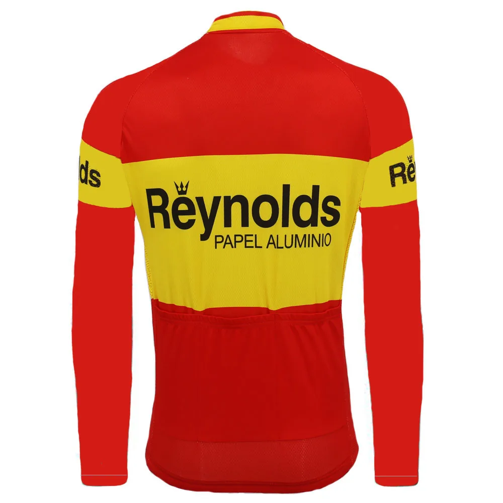 Reynolds Long Sleeve Cycling Jersey Winter Fleece And No Fleece White Yellow Classic Bike Clothing Maillot Ciclismo