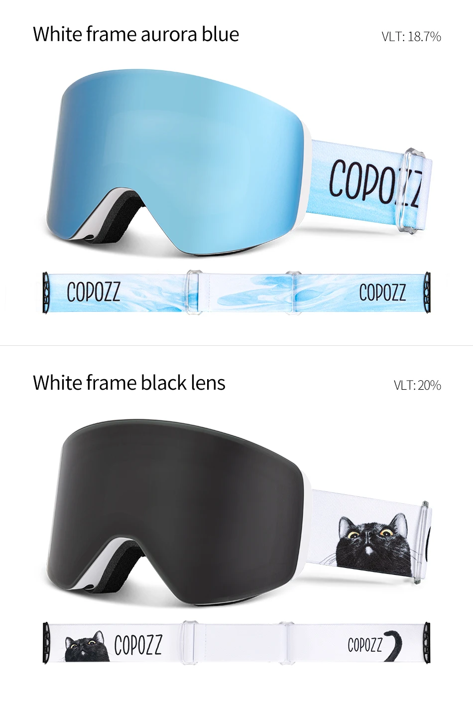 COPOZZ OTG Ski Goggle Snowboard Mask For Men Women Yellow Lens Case Eyewear Kit Cylindrical UV400 Protection Snow Glasses Adult