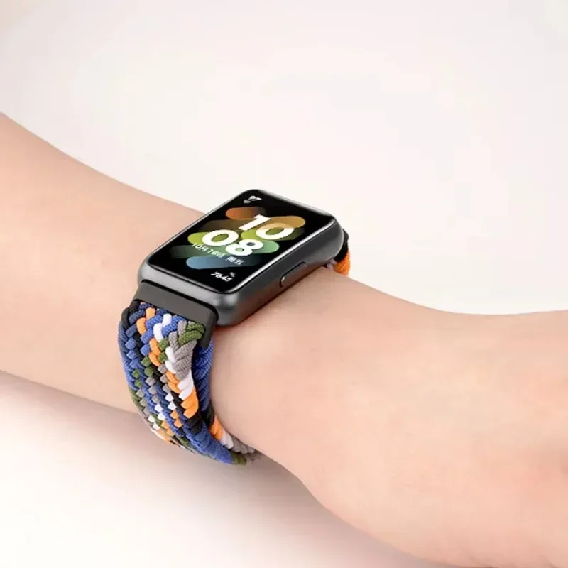 Нейлоновый эластичный ремешок-петля для Huawei Band 7/8/9/10, спортивный плетеный браслет, дышащий, удобный для huawei Band 10/9/8/7, ремень