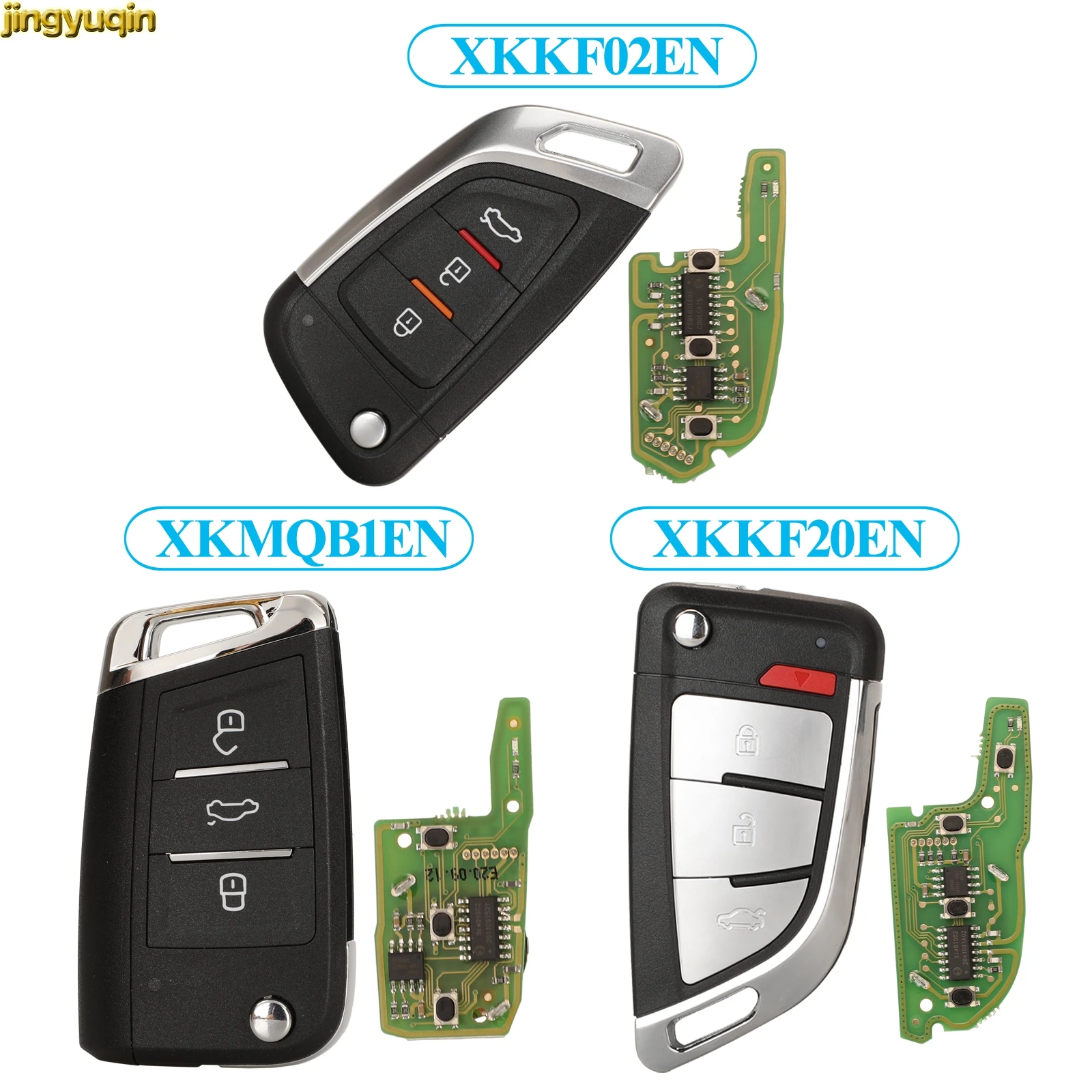 

Jingyuqin Part Number XKKF02EN/XKMQB1EN/XKKF20EN For Xhorse VVDI/VVDI 2 Wire Remote Car Key Control 3 Buttons Fob