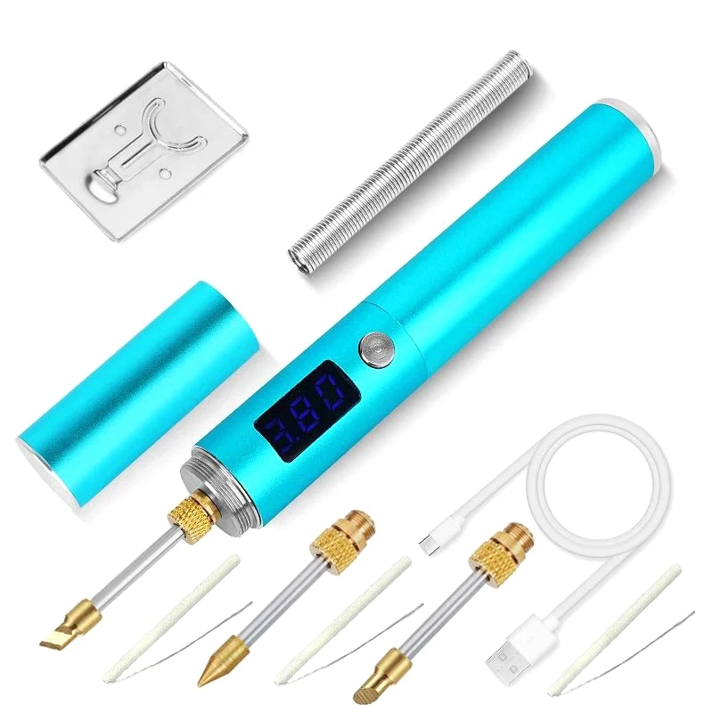 Rechargeable Soldering Iron Portable Removable Battery With LED Display USB Fast Heat