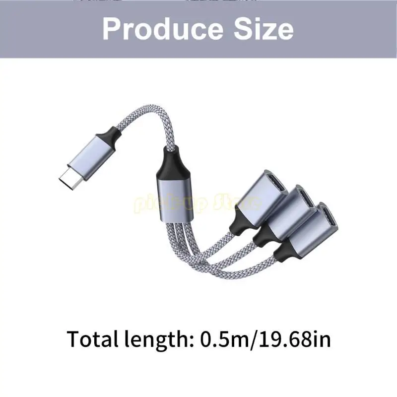 Q5WA 3 IN1 Tipo C a OTG 3 Hubs puerto Divisor cable USB2.0 Tipo C Convertidores adaptadores