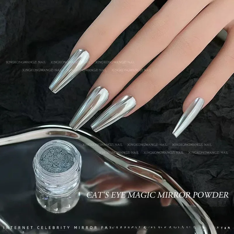 Maanlicht Magische Spiegel Poeder Magnetische Spiegel Cat Eye Nagelpoeder Bijpassende DIY Nail Art Decoratie Chrome Nagelsalon Exclusief