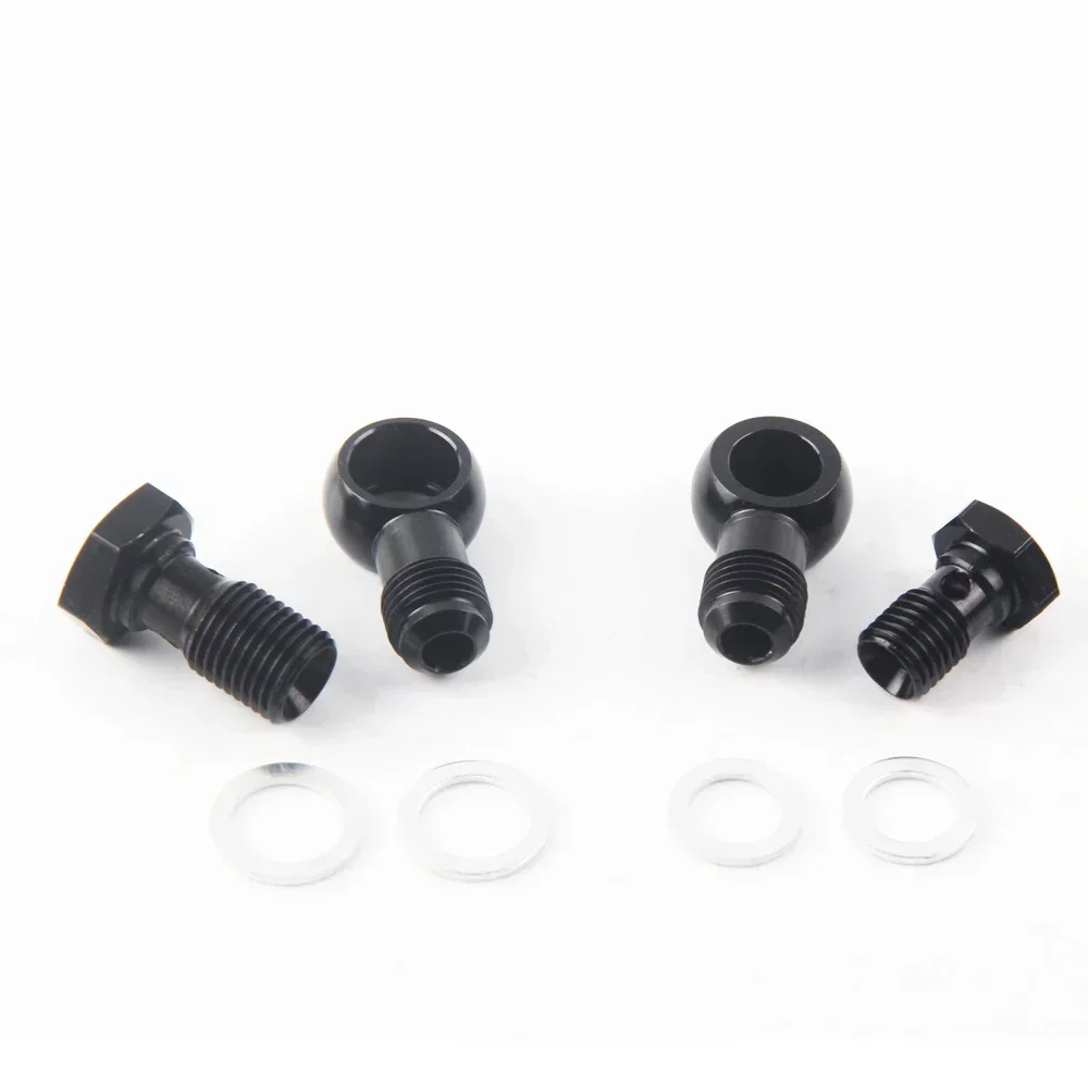 Bolzen Hydraulische Kupplungsschraube M12 x 1,5 M14 x 1,5 mit Aluminium-Banjo-Fitting Auslass-Banjo-Stecker an6 Fitting-Adapter 12 mm 14 mm