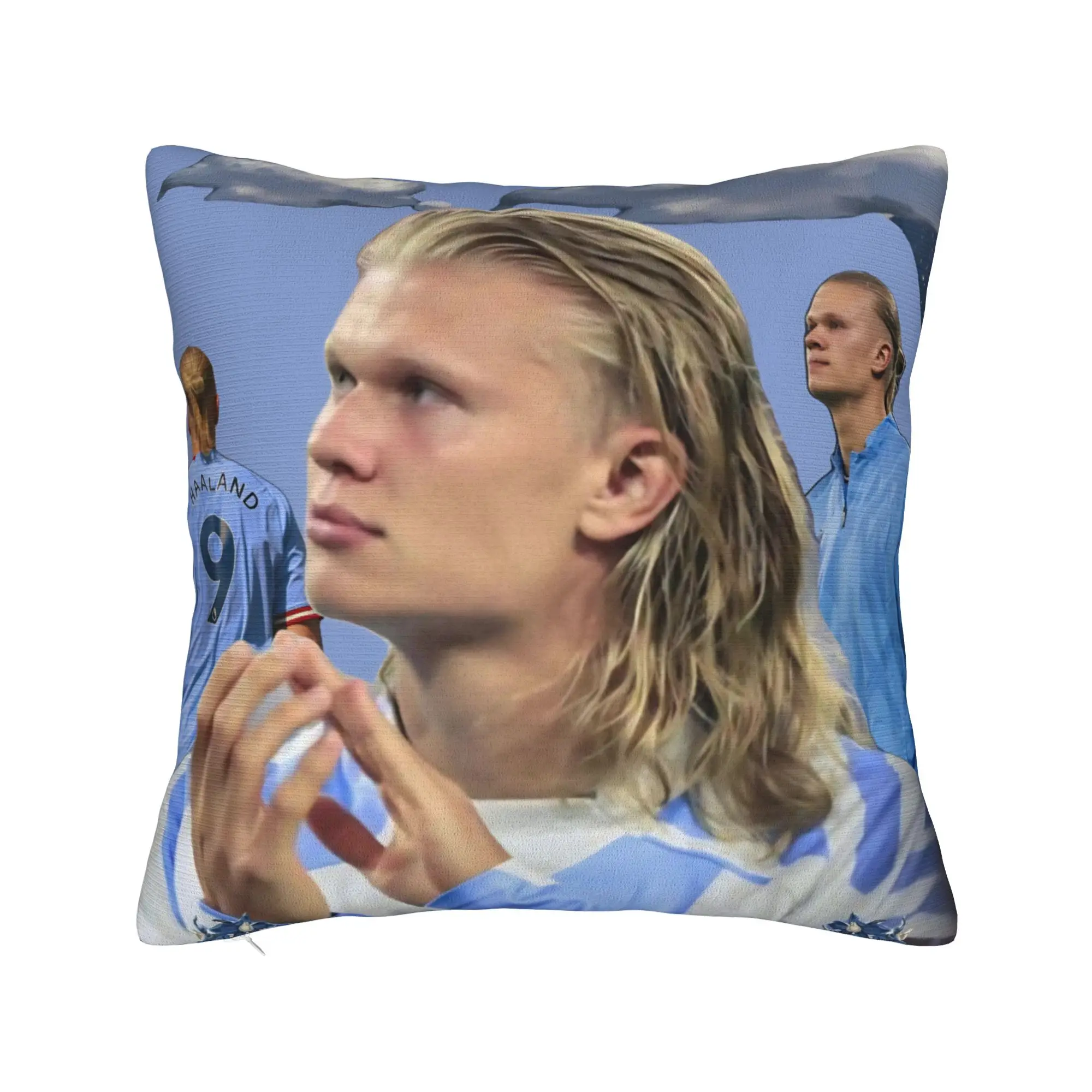 Haalands  Pillowcases Merchandise Printed Cushion Cover Decorations Football Pillow Case Cover Car Multi-Size