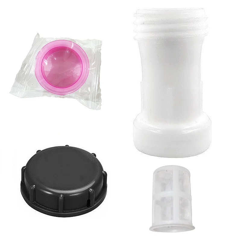 IBC Tote Filter Extension Kit, S60*6 Plastic Thread Adapter with Dust Cap for IBC Ton Barrel Water Filter System