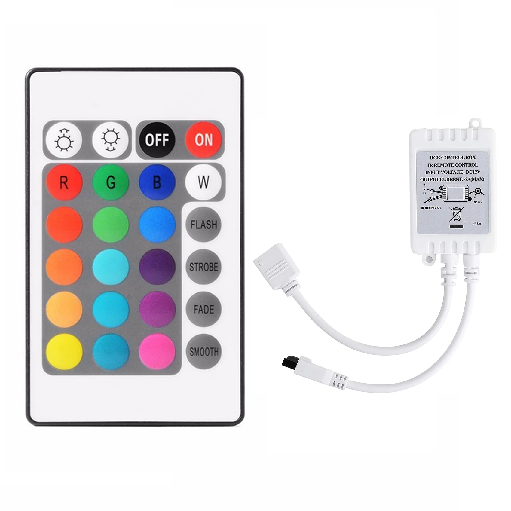 24 Keys Remote Control+DC12V LED Controller RGB Control Box IR Light Strip Controller for 5050 2835 RGB Light Strip