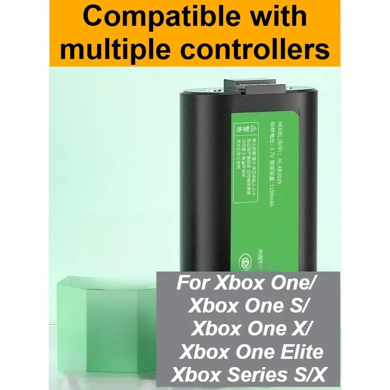 3.7V 1100mah For Xbox controller battery is suitable for Xbox One/ One S/X/ Series S/X with Type-c dual interface charging cable