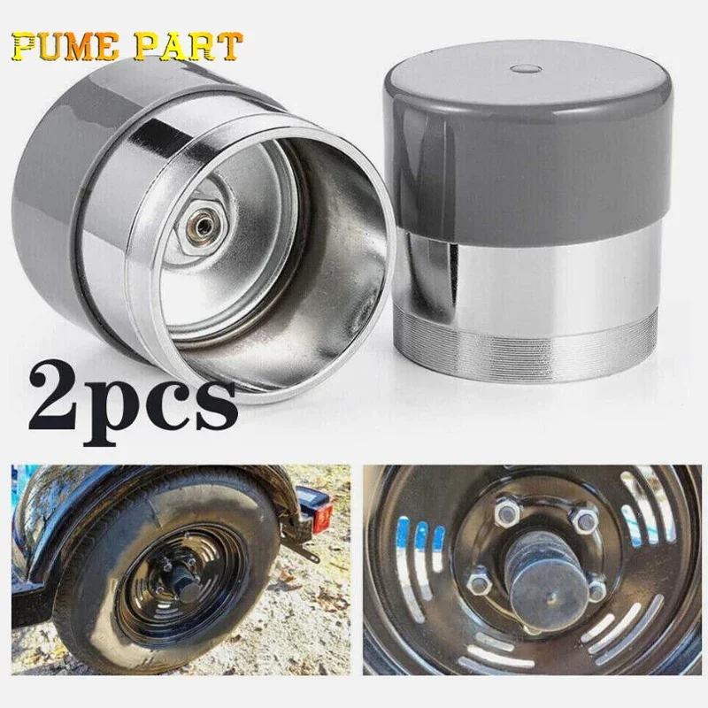 2pcs 1.98'' Trailer Bearing Protector Rubber Dust Cap Wheel Hub Trailer Bearing Grease Cover Caravan Boat RV Parts Accessories