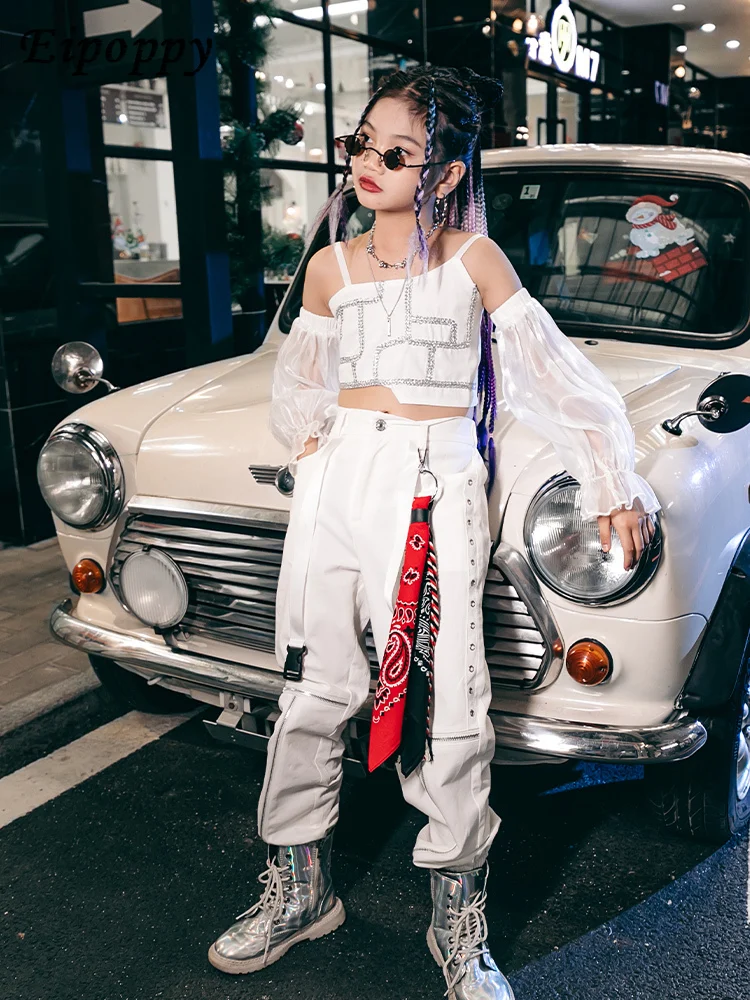 子供のジャズダンススーツ、女の子のモデルのウォーク服、子供のヒップホップウェア、ストリートダンス