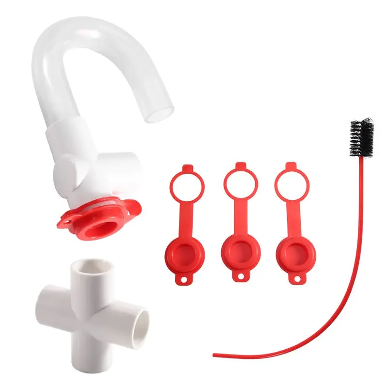 ABUD-3/4 Inch HVAC Condensate Trap U-Shape AC Drain Line Trap With Cleaning Brush For Air Conditioner Drain System