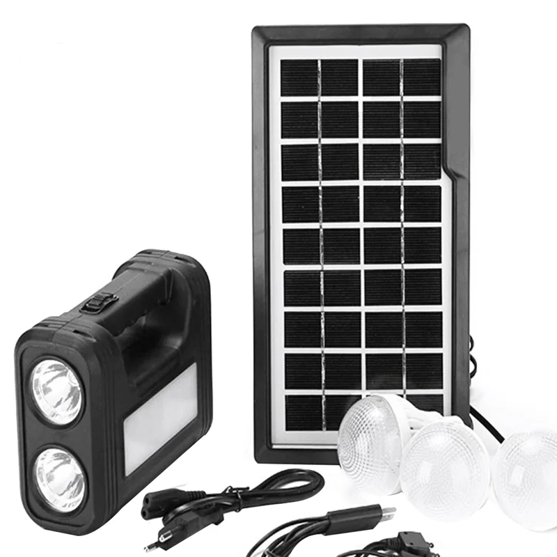 

CABE-3.5W Solar Panel Light 3 Bulb Set Flashlight Energy Saving Solar Light Outdoor Indoor Rechargeable LED Light