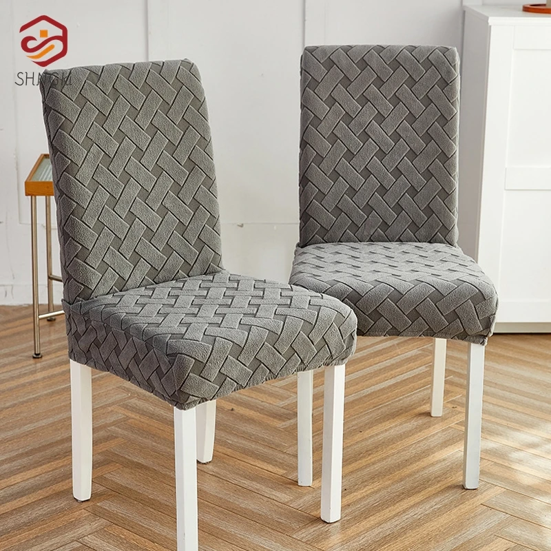 

1pc Stripe Jacquard Kitchen Room Chair Covers Stretch Elastic Soft Chair Slipcover For Dining Room