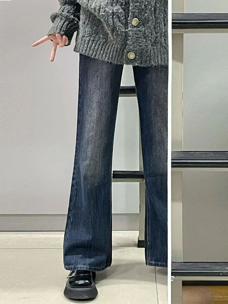 

High Waist Flared Loose Fit Jeans Women's plus Size Pear ape Body Spring Season Wide Leg Pants Vintage Sle Long Jeans
