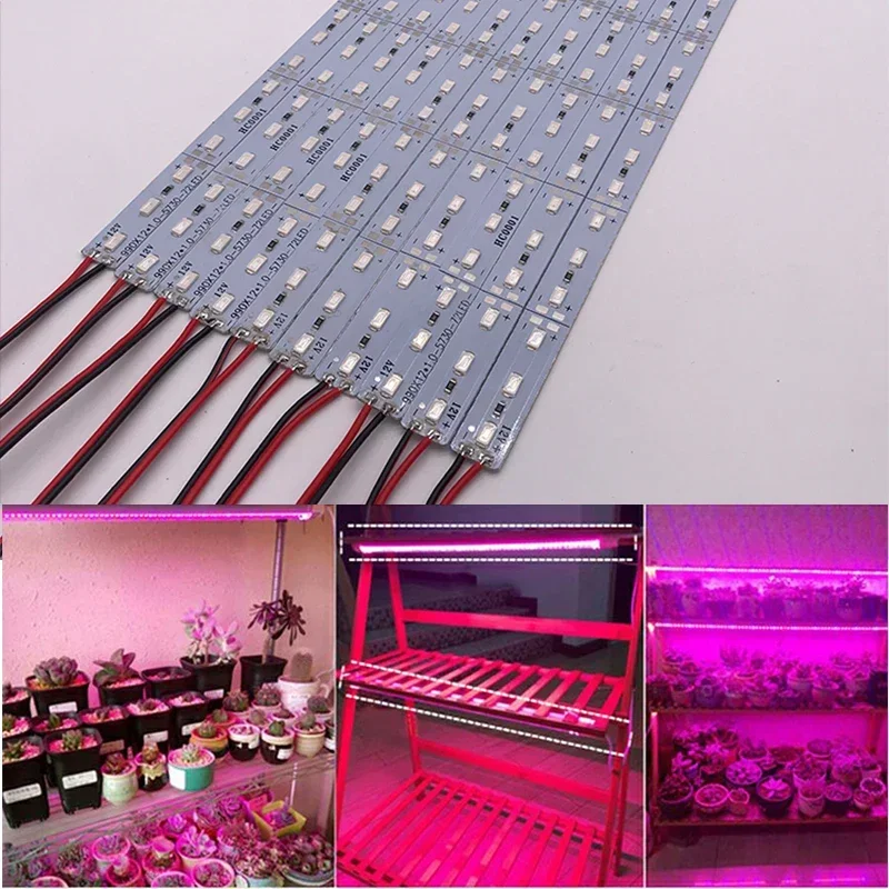 LED Plants Grow Lights DC 12V 5730 SMD LED Bar Lights for Aquarium Green house Lamp 10pcs 50CM