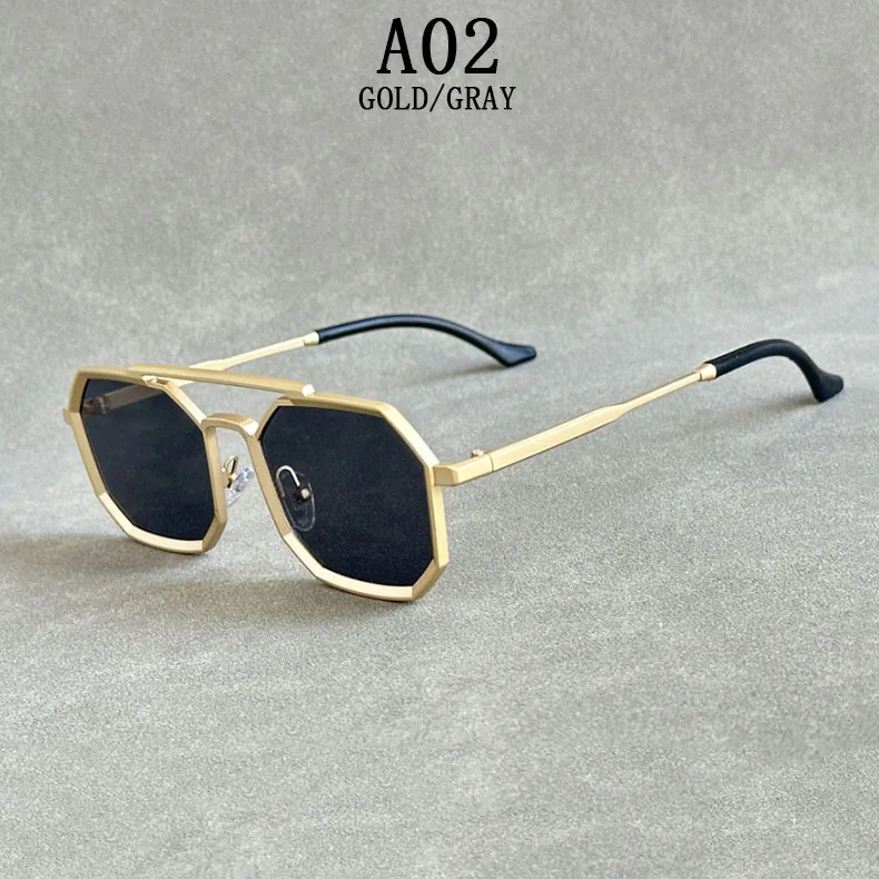 Metall Punk Quadrat Sonnenbrille Für Männer Luxe Vintage Steampunk Sonnenbrille Frauen Trendy Retro Mode Gläser Gafas De Sol Hombre – Detail 1